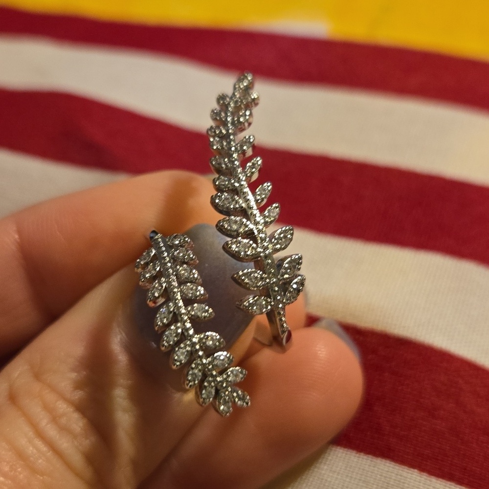 ❣️NEW❣️925 Sterling Silver NOT Silver Plate🌿Leaf Design Women's Ring Sz7✨️ - Picture 4 of 4